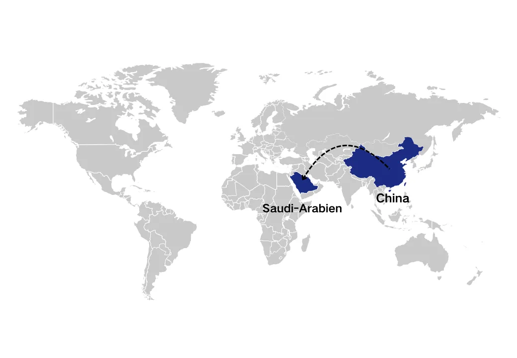 shipping from China to Saudi-Arabien