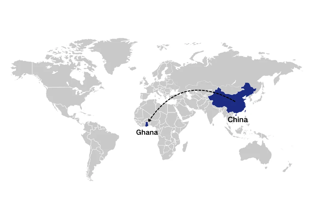 shipping from China to Ghana