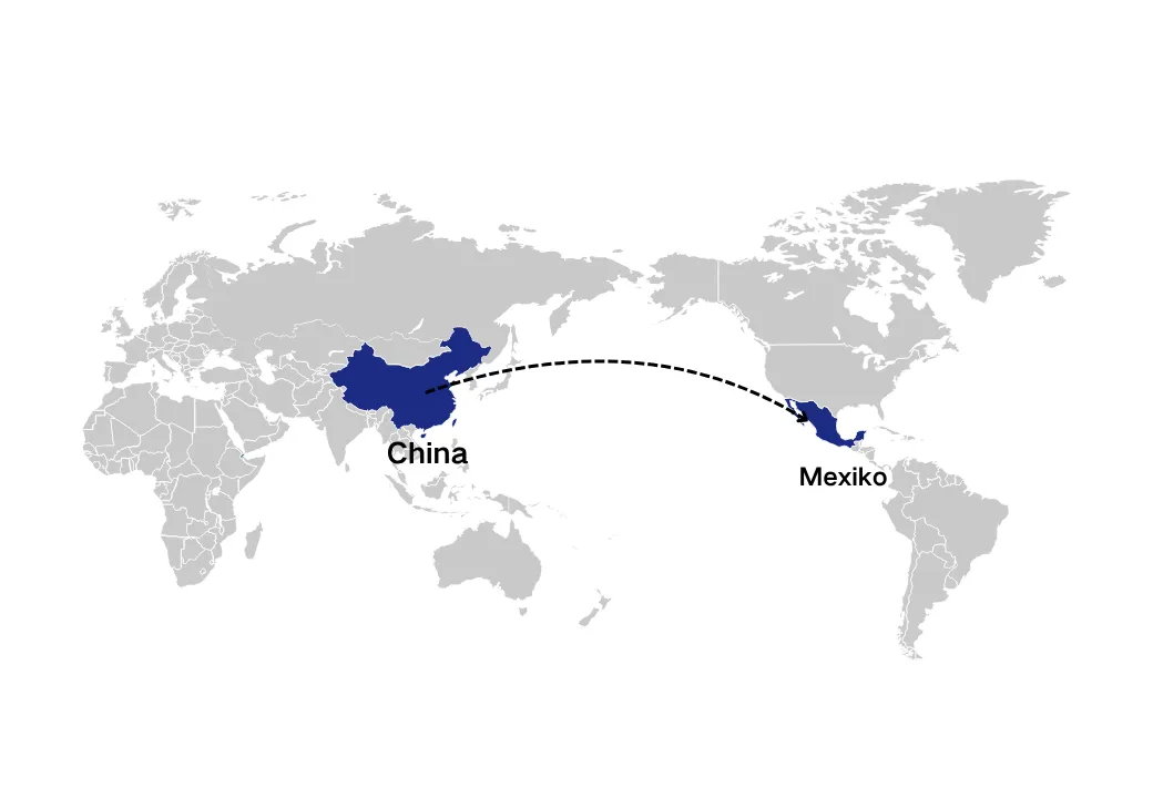shipping from China to Mexiko
