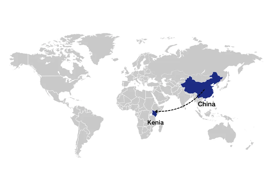 shipping from China to Kenia