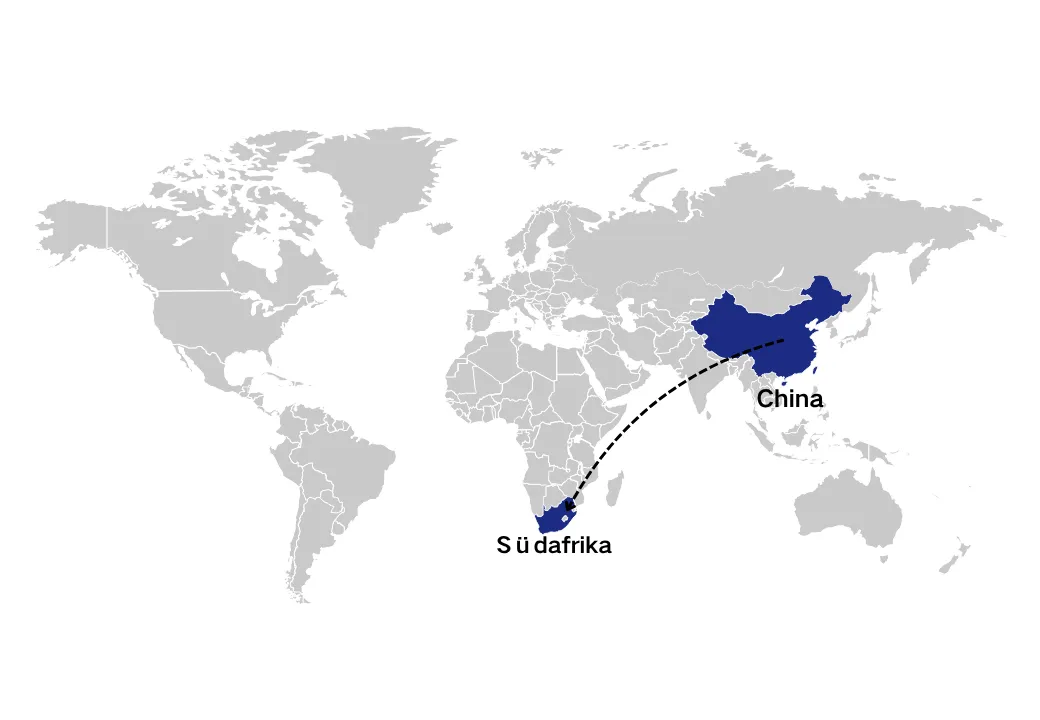 shipping from China to Südafrika