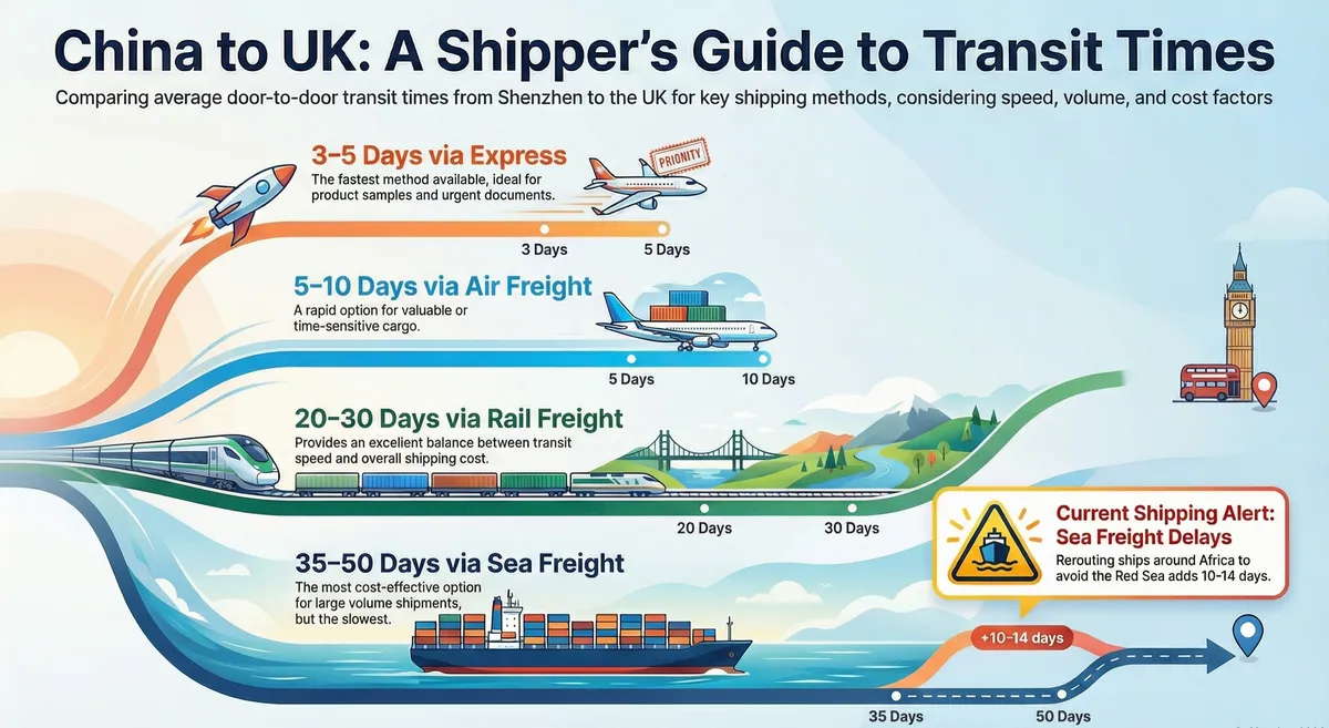 Versand Shenzhen nach Großbritannien – Kosten, Dauer & beste