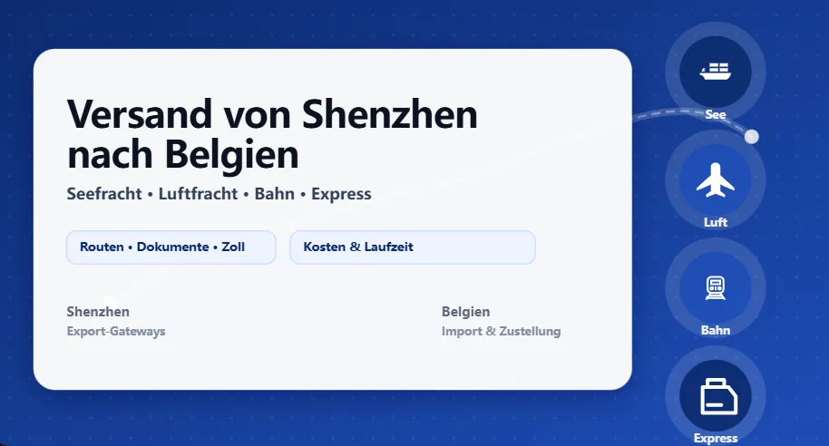 Versand Shenzhen nach Belgien