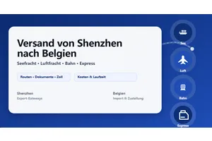 Versand von Shenzhen nach Belgien: Kosten, Laufzeiten, Luftfracht & Seefracht, Zoll und DDP